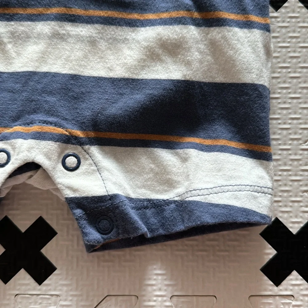 Carter’s baby striped tshirt romper in blue size 3m